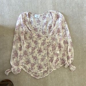 Sheer Floral Blouse